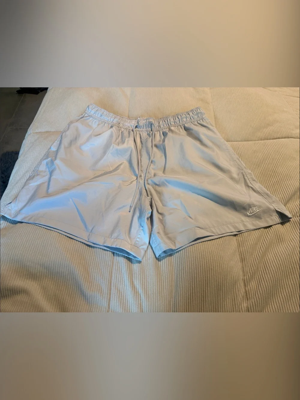 Nike Men’s Light Blue Athletic Shorts with Elastic Waistband